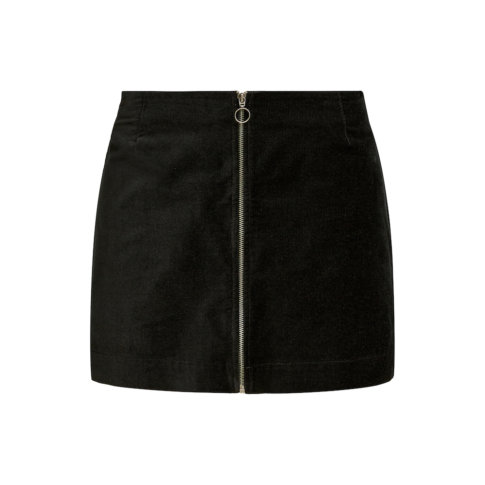 People Tree | Halima Velvet Skirt in Black People Tree | Halima Velvet Skirt in Black
