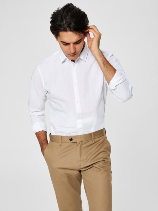 Selected Homme Slim Linen Shirt white