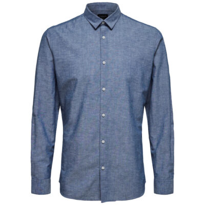 Selected Homme Slim Linen Shirt blue